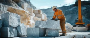 labor working in marble quarry