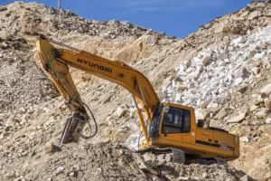 marble production with crane