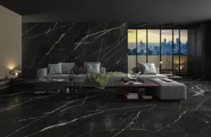 black italian marble home interior