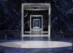 blue italian marble in wall