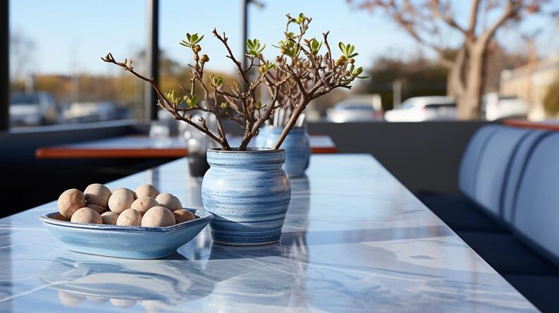 blue italian marble in furniture
