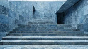 blue italian marble in stairs